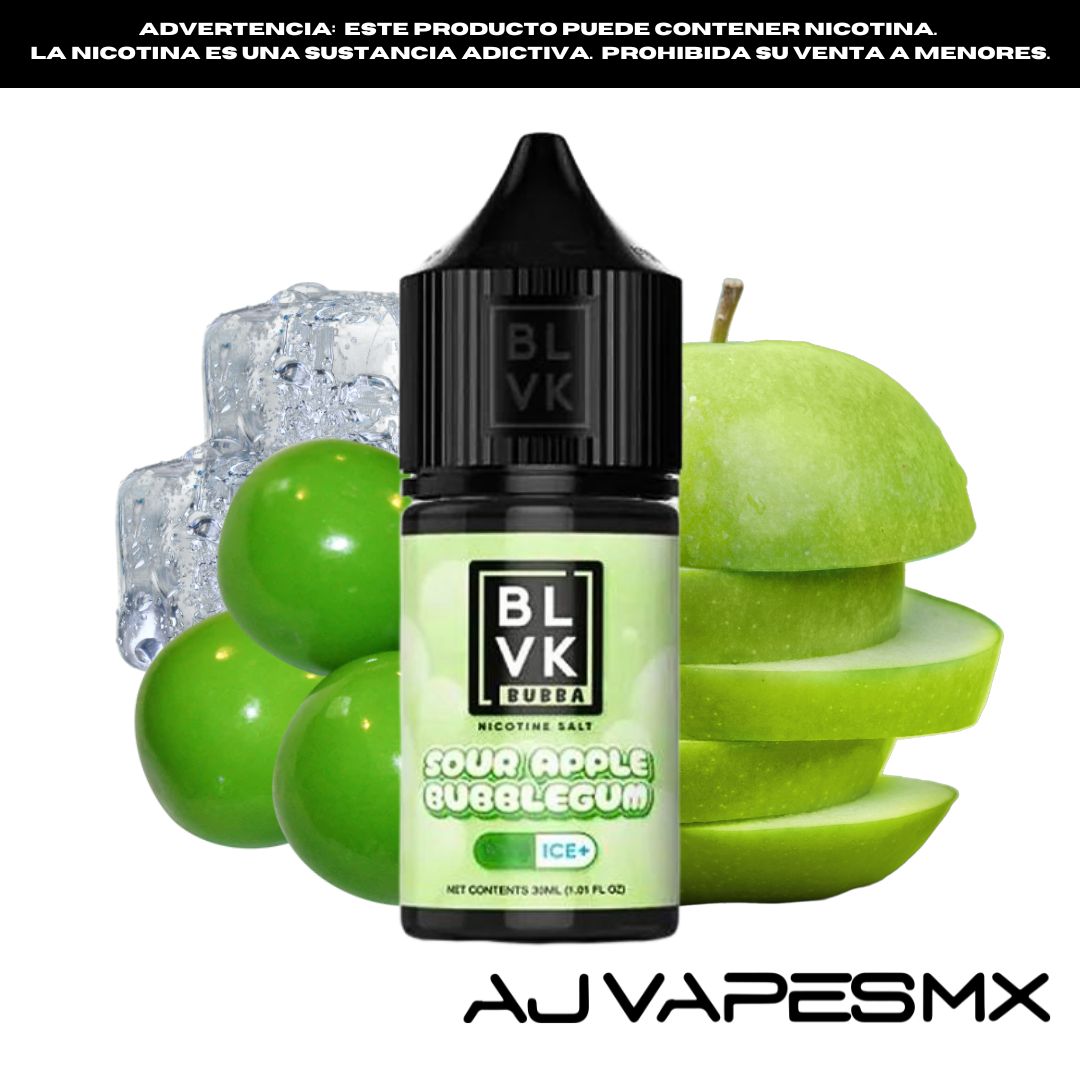 Sour Apple Bubblegum Ice NicSalt 30ml | BLVK BUBBA SERIES