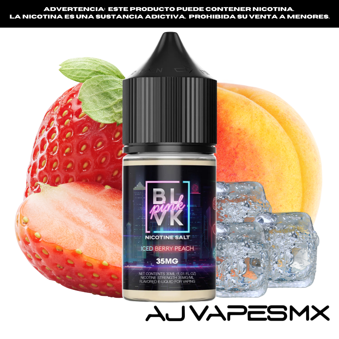 Strawberry Peach Ice 30ml NicSalt | BLVK PINK