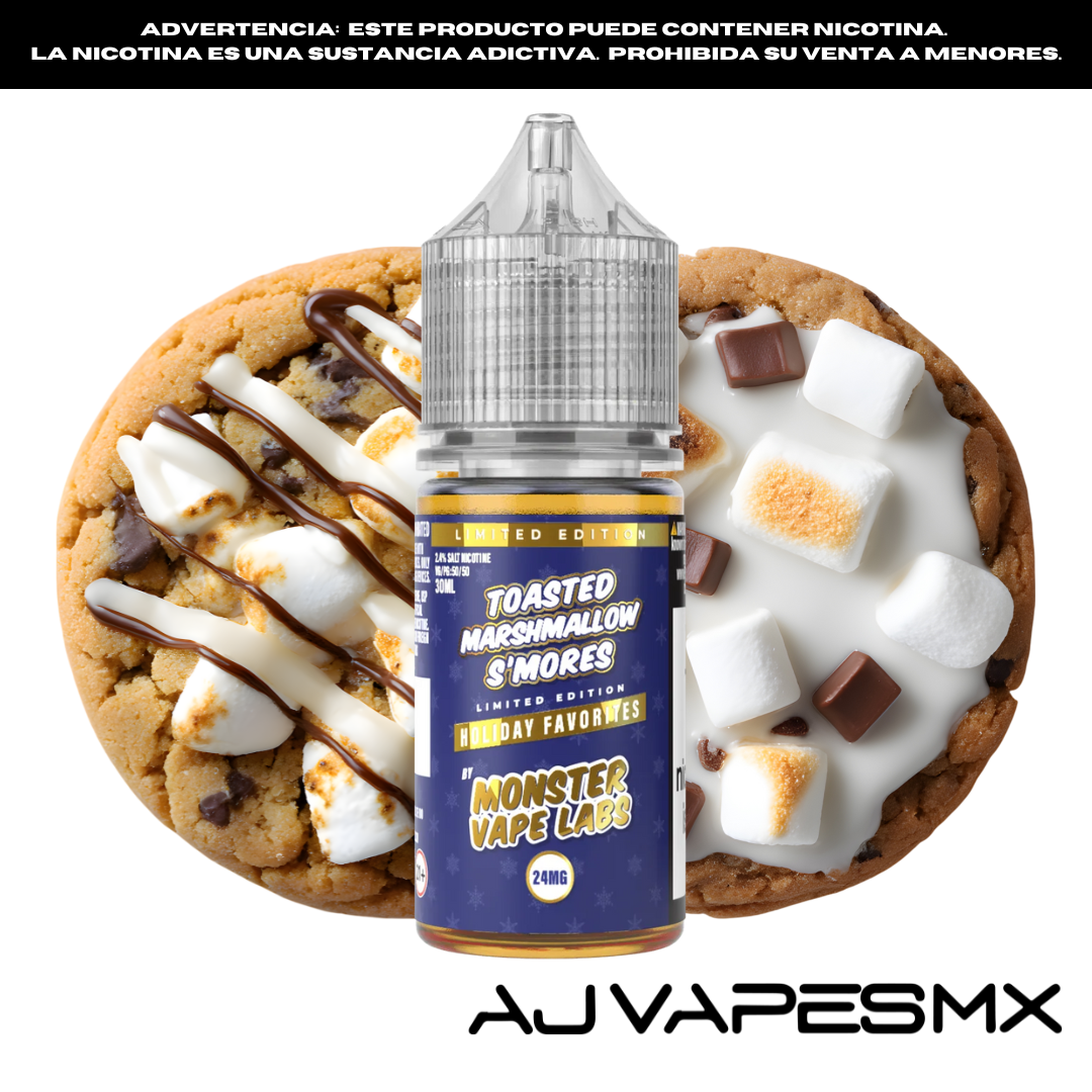 toasted marshmallow vape juice Toasted Marshmallow Smores 30ml NicSalt - MONSTER LABS HOLIDAY