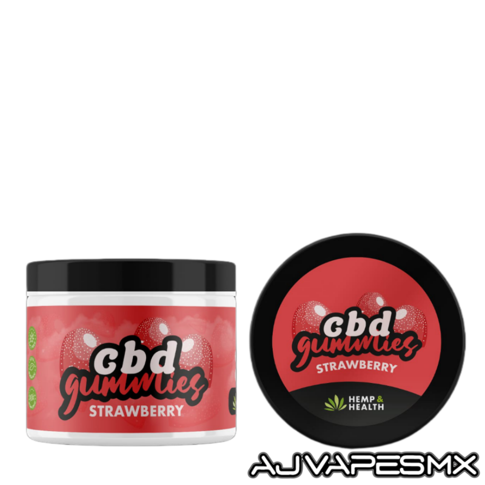 Gomitas CBD 1000mg | HEMP & HEALTH - AJ Vapes Mx - Strawberry