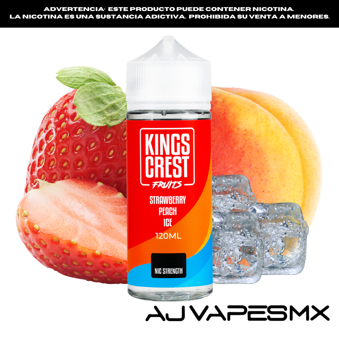 Strawberry Peach Ice 120ml | KINGS CREST FRUITS