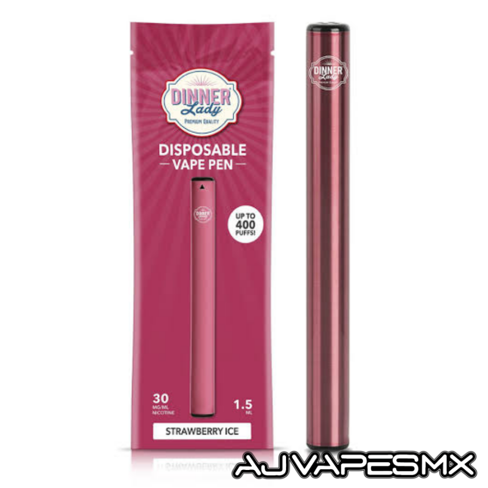Vape Pen Disposable | DINNER LADY - AJ Vapes Mx - Strawberry Ice