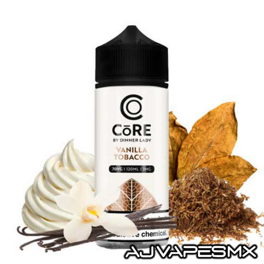 Vanilla Tobacco 120ml | CORE BY DINNER LADY - AJ Vapes Mx - 0mg